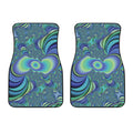 Blue Fractal Print Front Car Floor Mats