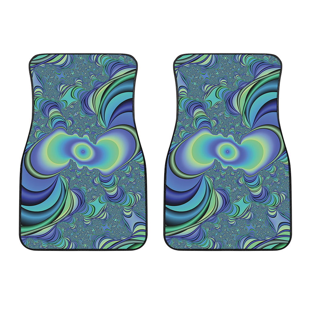 Blue Fractal Print Front Car Floor Mats