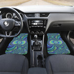 Blue Fractal Print Front Car Floor Mats