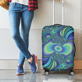 Blue Fractal Print Luggage Cover