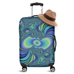 Blue Fractal Print Luggage Cover