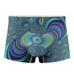 Blue Fractal Print Men's Boxer Briefs