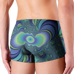 Blue Fractal Print Men's Boxer Briefs