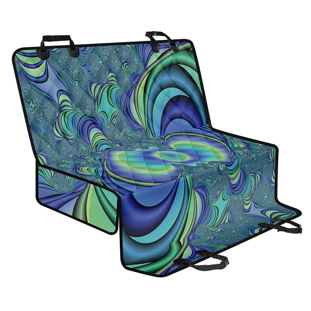 Blue Fractal Print Pet Car Back Seat Cover