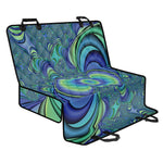 Blue Fractal Print Pet Car Back Seat Cover