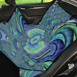 Blue Fractal Print Pet Car Back Seat Cover