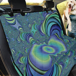 Blue Fractal Print Pet Car Back Seat Cover