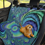 Blue Fractal Print Pet Car Back Seat Cover
