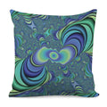 Blue Fractal Print Pillow Cover