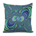 Blue Fractal Print Pillow Cover