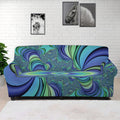 Blue Fractal Print Sofa Cover