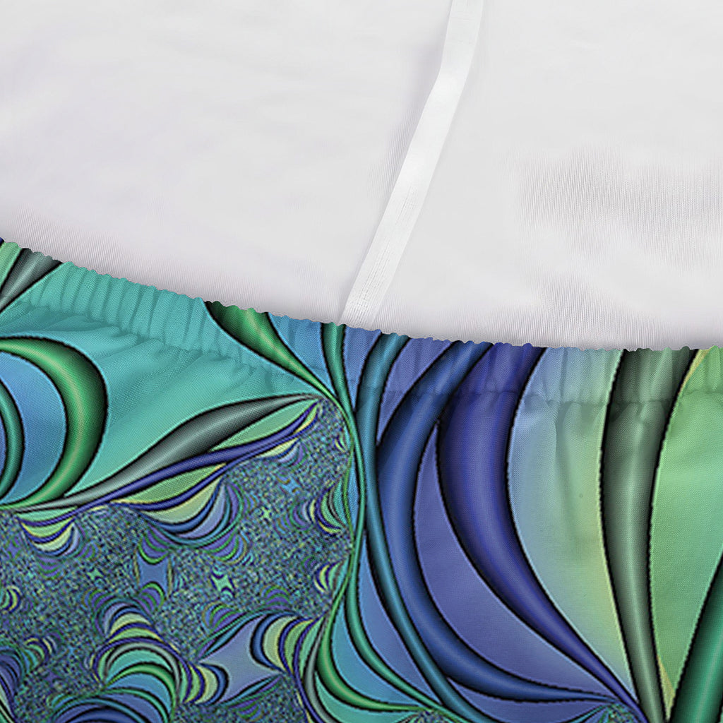Blue Fractal Print Sofa Cover