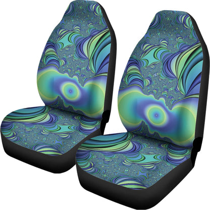 Blue Fractal Print Universal Fit Car Seat Covers