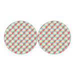 Blue Fried Egg And Bacon Pattern Print Car Coasters