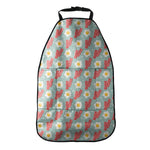 Blue Fried Egg And Bacon Pattern Print Car Seat Organizers