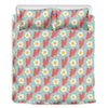 Blue Fried Egg And Bacon Pattern Print Duvet Cover Bedding Set