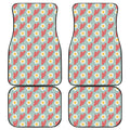 Blue Fried Egg And Bacon Pattern Print Front and Back Car Floor Mats