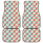 Blue Fried Egg And Bacon Pattern Print Front and Back Car Floor Mats