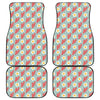 Blue Fried Egg And Bacon Pattern Print Front and Back Car Floor Mats