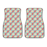 Blue Fried Egg And Bacon Pattern Print Front Car Floor Mats