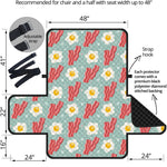 Blue Fried Egg And Bacon Pattern Print Half Sofa Protector