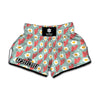 Blue Fried Egg And Bacon Pattern Print Muay Thai Boxing Shorts