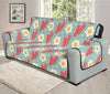 Blue Fried Egg And Bacon Pattern Print Oversized Sofa Protector