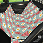 Blue Fried Egg And Bacon Pattern Print Pet Car Back Seat Cover