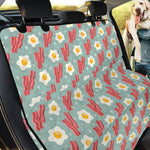 Blue Fried Egg And Bacon Pattern Print Pet Car Back Seat Cover