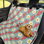 Blue Fried Egg And Bacon Pattern Print Pet Car Back Seat Cover