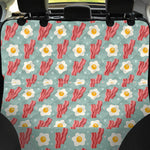 Blue Fried Egg And Bacon Pattern Print Pet Car Back Seat Cover