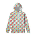 Blue Fried Egg And Bacon Pattern Print Pullover Hoodie
