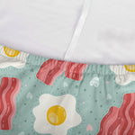 Blue Fried Egg And Bacon Pattern Print Sofa Cover