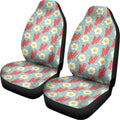 Blue Fried Egg And Bacon Pattern Print Universal Fit Car Seat Covers