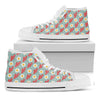 Blue Fried Egg And Bacon Pattern Print White High Top Shoes