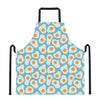 Blue Fried Eggs Pattern Print Apron