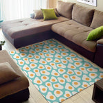 Blue Fried Eggs Pattern Print Area Rug