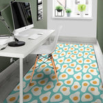 Blue Fried Eggs Pattern Print Area Rug