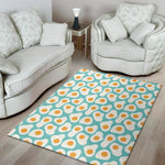 Blue Fried Eggs Pattern Print Area Rug