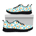 Blue Fried Eggs Pattern Print Black Running Shoes