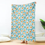 Blue Fried Eggs Pattern Print Blanket
