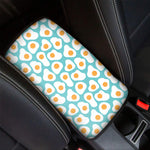 Blue Fried Eggs Pattern Print Car Center Console Cover