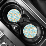 Blue Fried Eggs Pattern Print Car Coasters