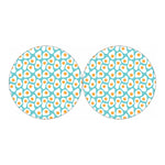 Blue Fried Eggs Pattern Print Car Coasters