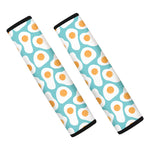 Blue Fried Eggs Pattern Print Car Seat Belt Covers