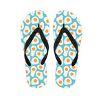 Blue Fried Eggs Pattern Print Flip Flops