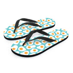 Blue Fried Eggs Pattern Print Flip Flops