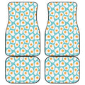 Blue Fried Eggs Pattern Print Front and Back Car Floor Mats