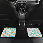 Blue Fried Eggs Pattern Print Front and Back Car Floor Mats