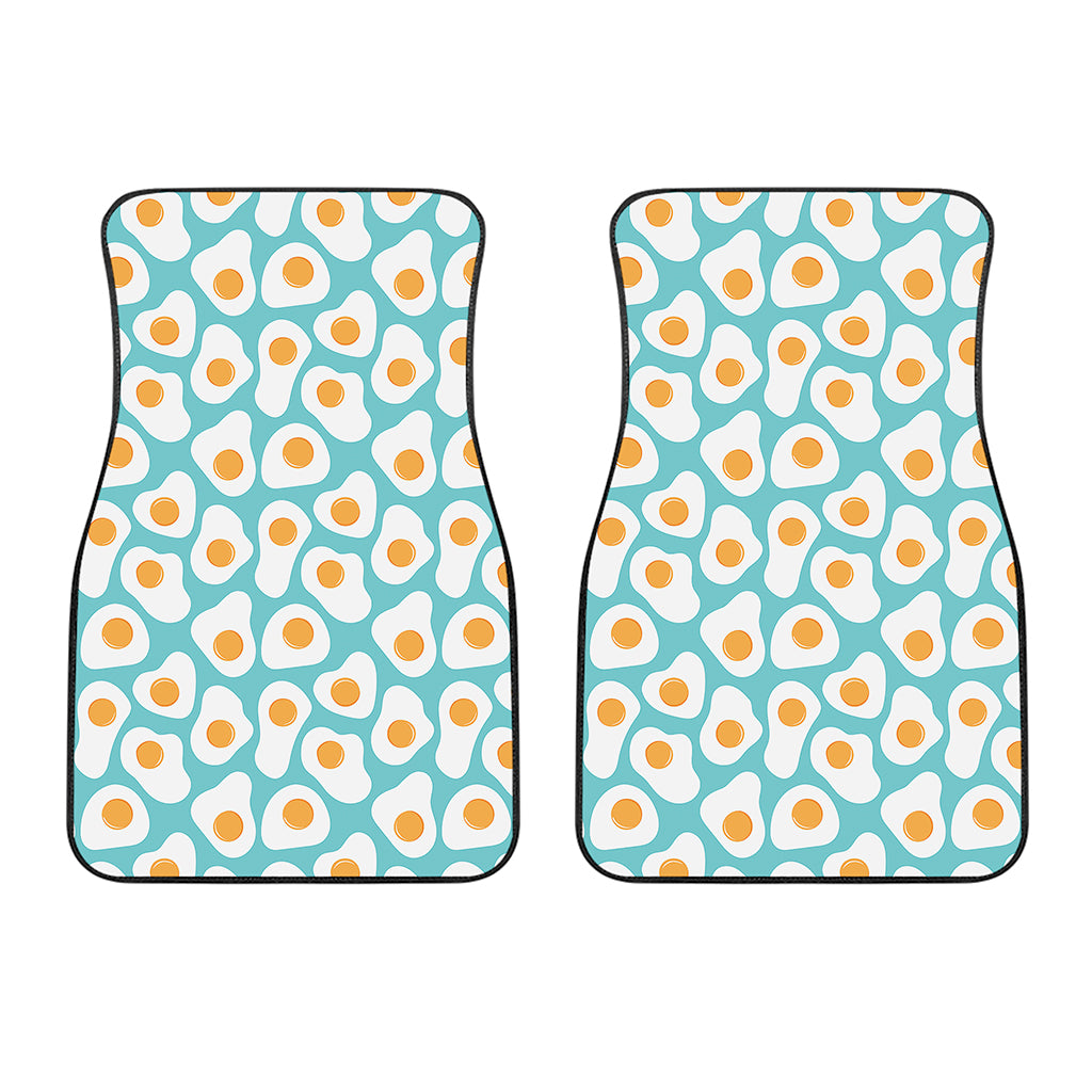 Blue Fried Eggs Pattern Print Front Car Floor Mats